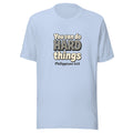 Baby Blue t-shirt printed with “You can do HARD things” in cracked stone letters and Philippians 4:13